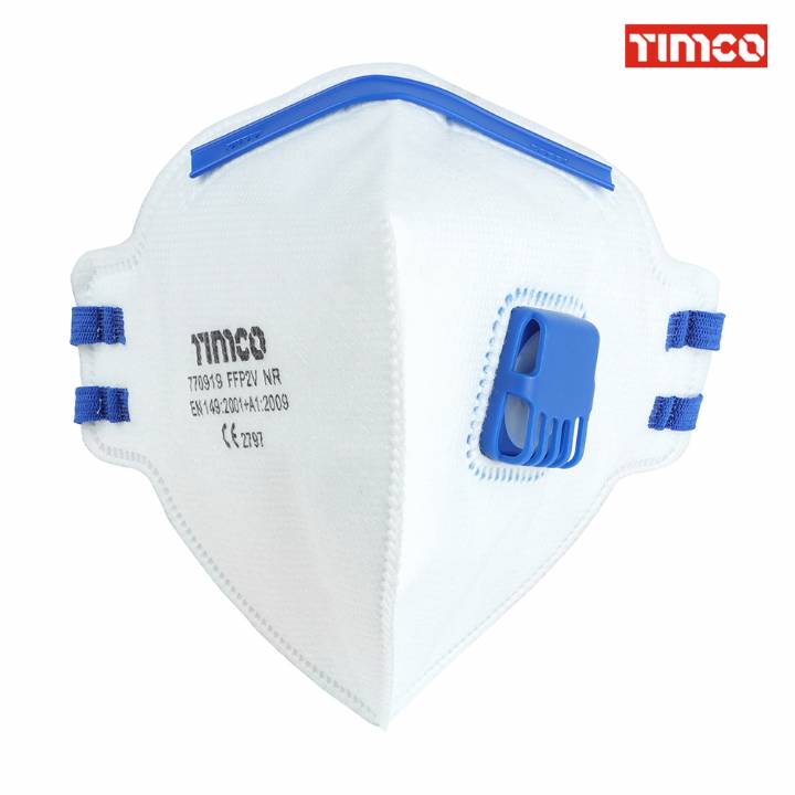 TIMCO FFP2 FOLD FLAT MASKS VALVED 10 PACK