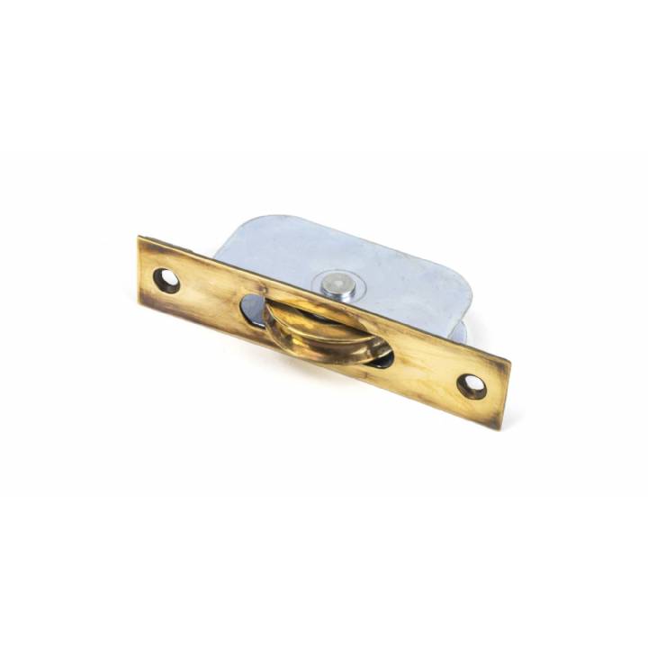 Aged Brass Square Ended Sash Pulley 75kg