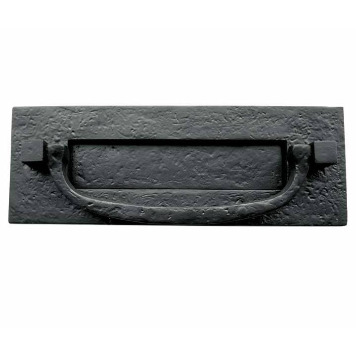 FRELAN LETTERPLATE BLACK WITH KNOCKER 310x105mm