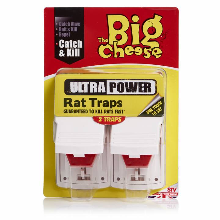 BIG CHEESE ULTRA POWER RAT TRAPS-TWIN PACK