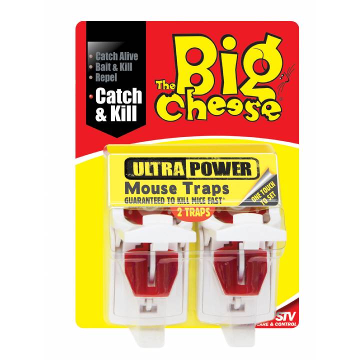 BIG CHEESE ULTRA POWER MOUSE TRAPS-TWIN PACK