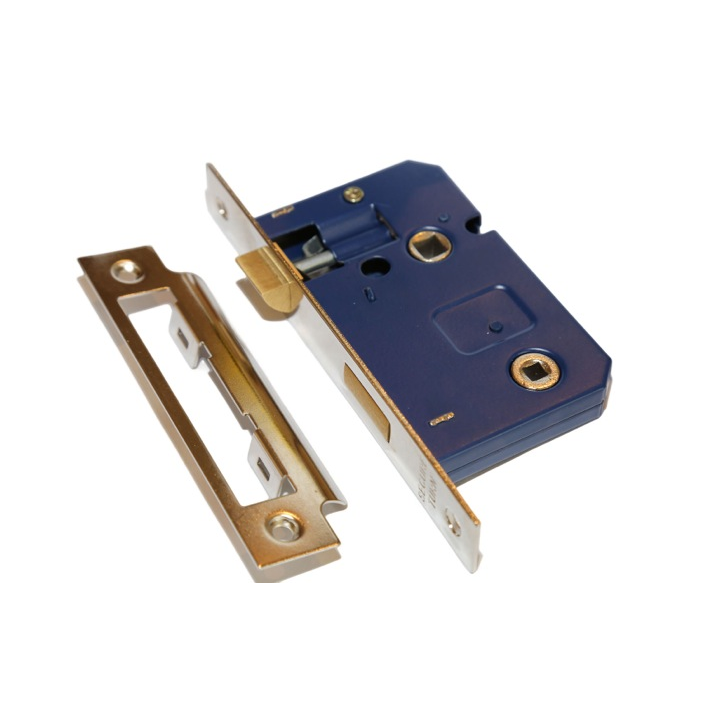 3 LEVER BATHROOM LOCK BRASS 3 INCH
