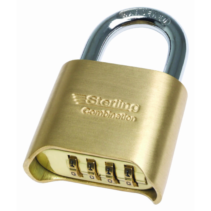 STERLING BRASS COMBINATION PADLOCK