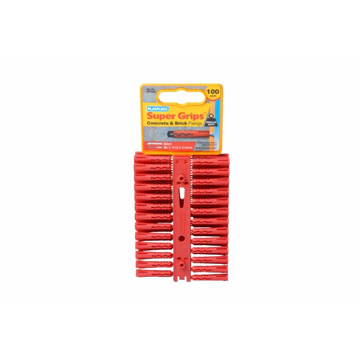 PLASPLUGS RED SUPERGRIP PLUGS (100 PACK)