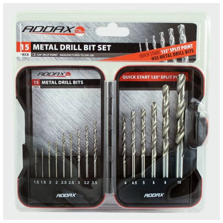 ADDAX 15 PIECE METAL DRILL BIT SET