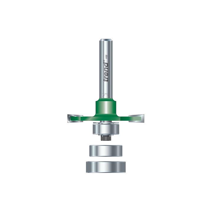 Tideway Carbide Router Bit – 3/16” X 3/8” Slot With Bearing, 1/4” Shank