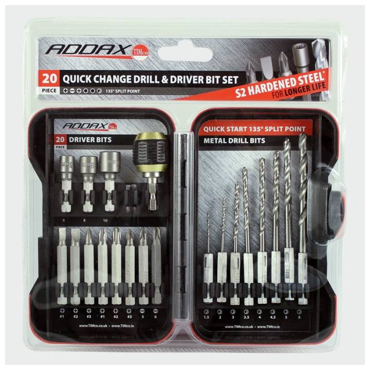 ADDAX 20 PIECE QUICK CHANGE DRILL & DRIVER