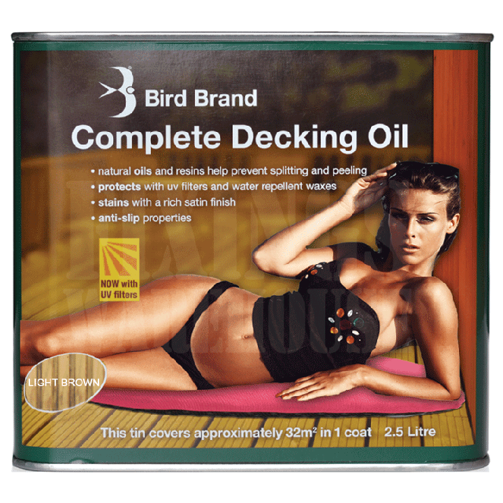 BIRD BRAND COMPLETE DECKING OIL 2.5L LIGHT BROWN