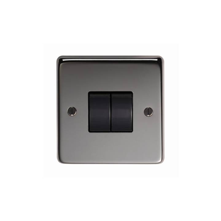 Black Nickle Double 10 Amp Switch