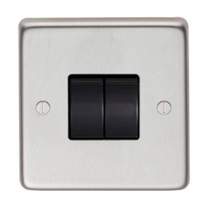 Satin Stainless Steel Double 10 Amp Switch