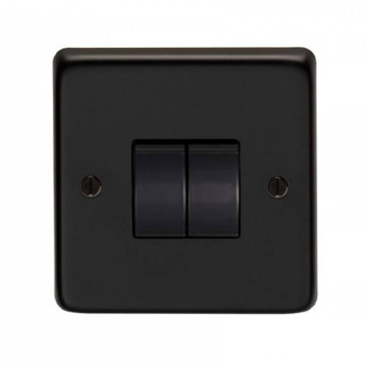 Matt Black Double 10 Amp Switch