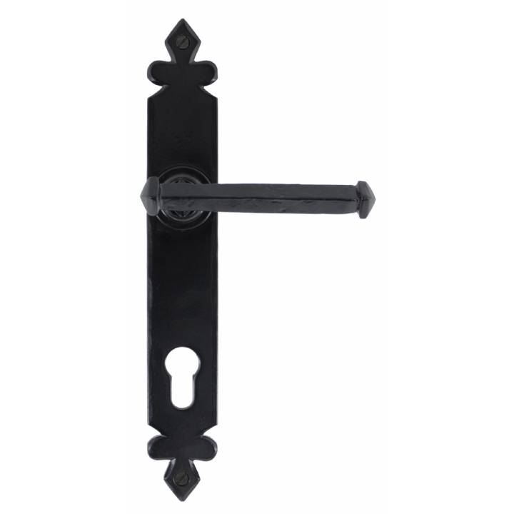 Black Tudor Lever Espag. Lock Set