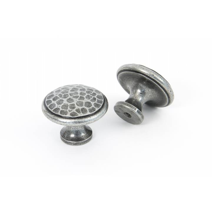 Pewter Beaten Cupboard Knob - Large