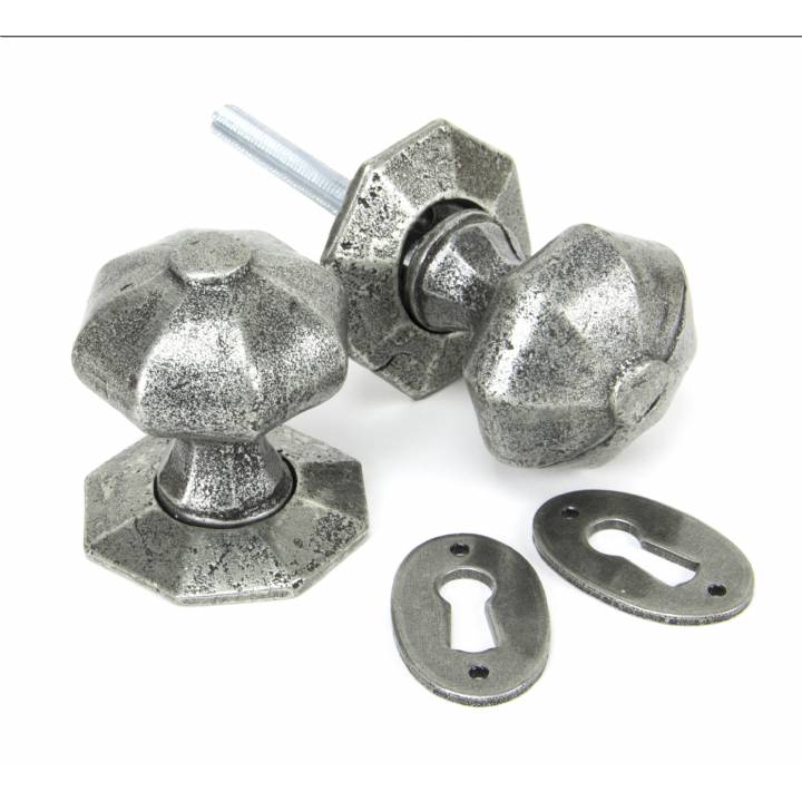 Pewter Patina Octagonal Mortice/Rim Knob Set