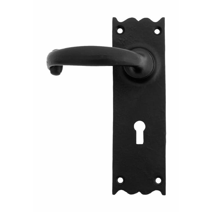 Black Cottage Lever Lock Set