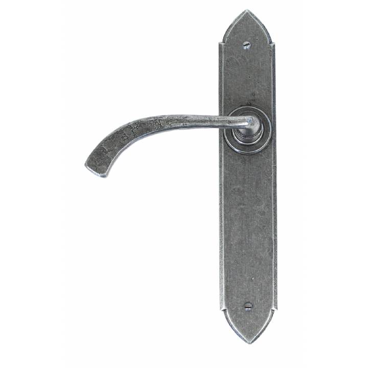 Pewter Gothic Curved Sprung Lever Latch Set