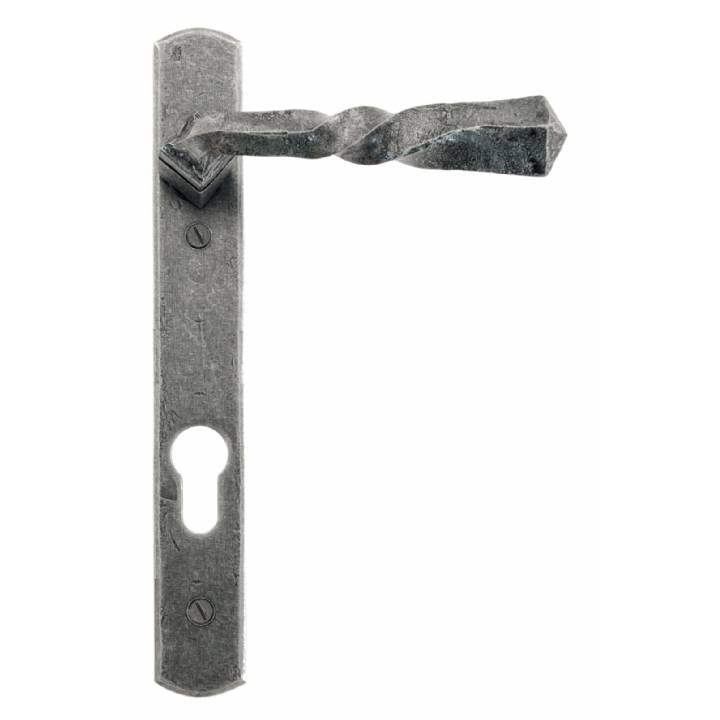 Pewter Narrow Lever Espag. Lock Set