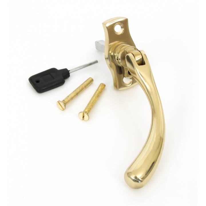 Polished Brass Peardrop Espagnolette - LH