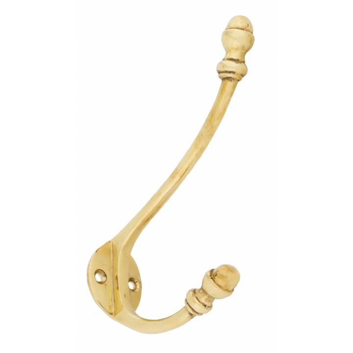 Polished Brass 6 1/2inch Hat & Coat Hook