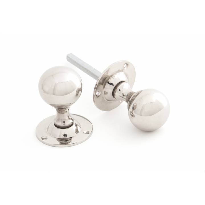 Polished Nickel Ball Mortice Knob Set