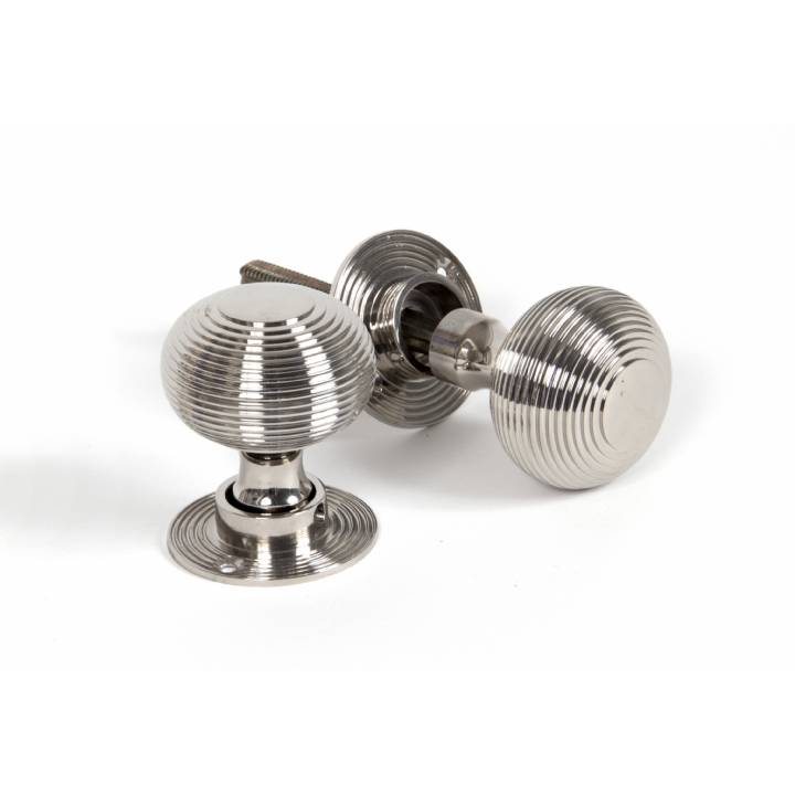 Polished Nickel Heavy Beehive Mortice/Rim Knobs