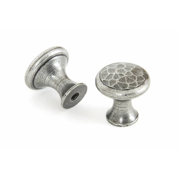 Pewter Beaten Cupboard Knob - Small