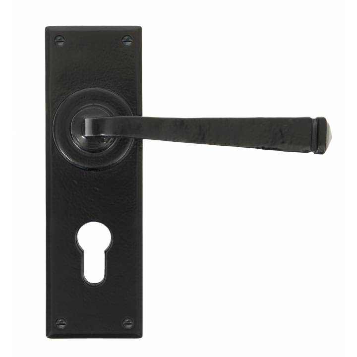 Black Avon Euro Lever Lock Set