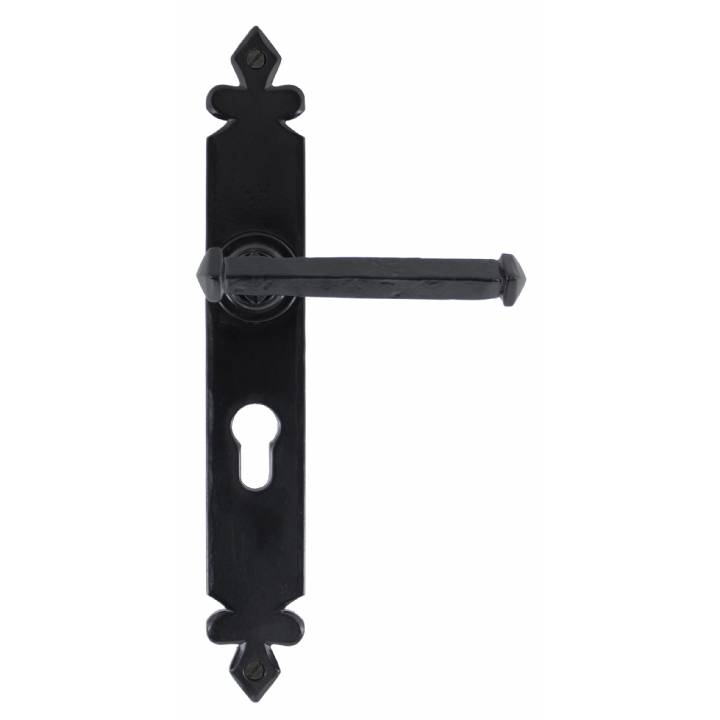 Black Tudor Euro Lever Lock 47mm Centre