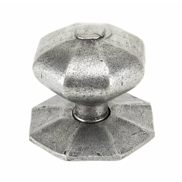 Octagonal Centre Door Knob - Pewter