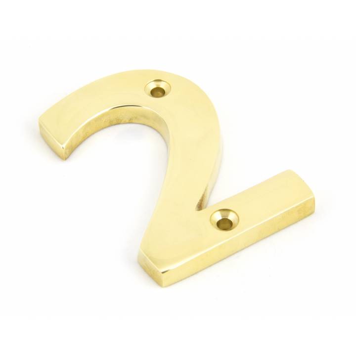 Polished Brass Numeral 2