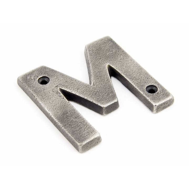 Antique Pewter Letter M