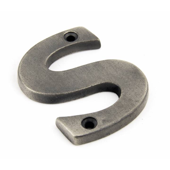 Antique Pewter Letter S