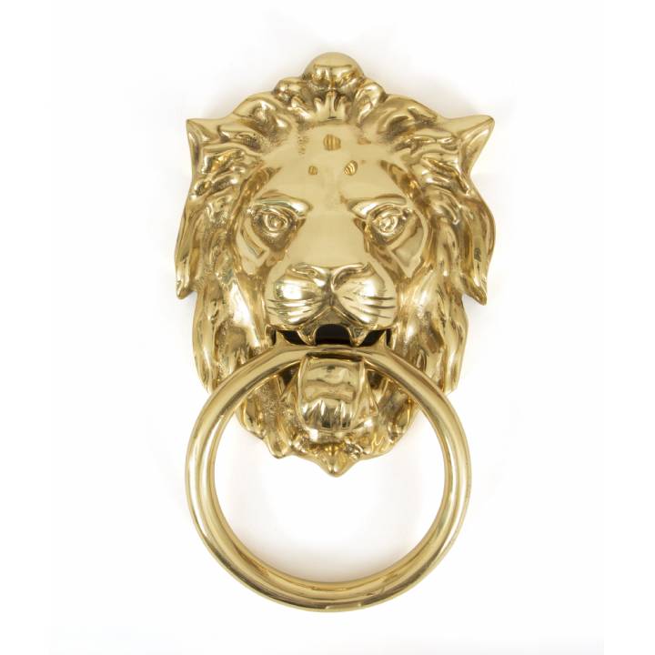 Lioninchs Head Door Knocker - Polished Brass