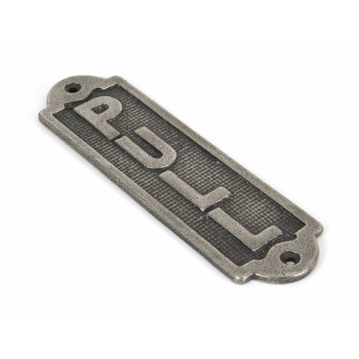 Pull Sign - Antique Pewter