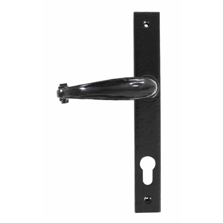 Black Cottage Slimline Lever Espag. Lock Set