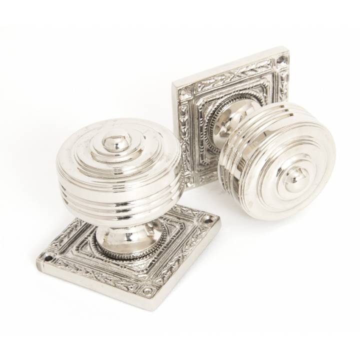 Polished Nickel Tewkesbury Square Mortice Knob Set