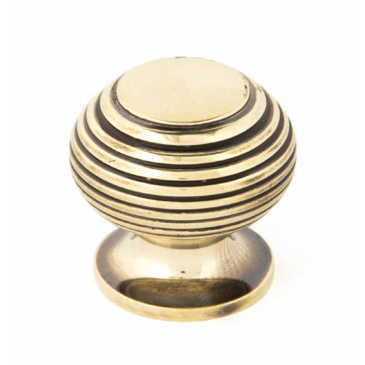 Antique Brass Beehive Cabinet Knob - Small