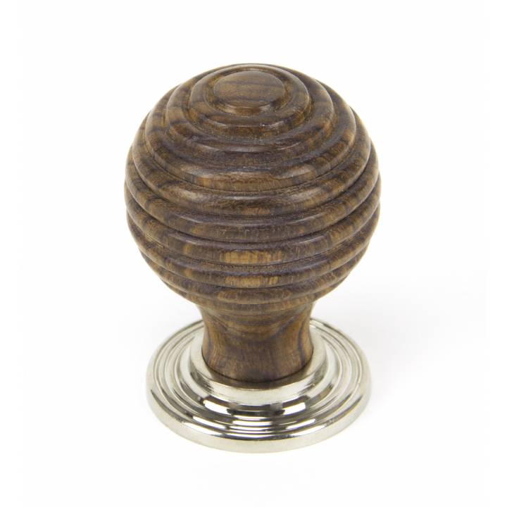 Rosewood & Polished Nickel Beehive Cabinet Knob - Small