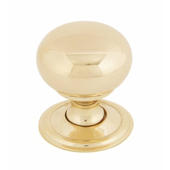 Polished Brass Mushroom Cabinet Knob - Small