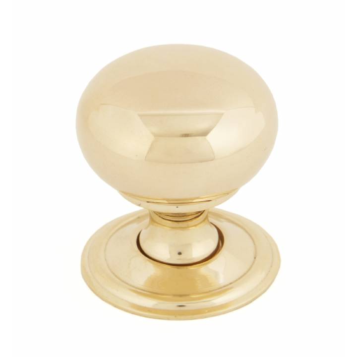 Polished Brass Mushroom Cabinet Knob - Small