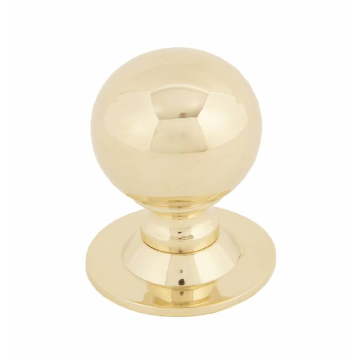 Polished Brass Ball Cabinet Knob - Small