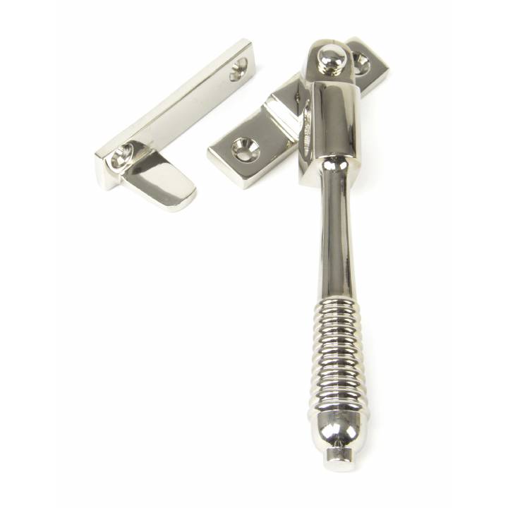 Polished Nickel Night Vent Reeded Fastener - Locking