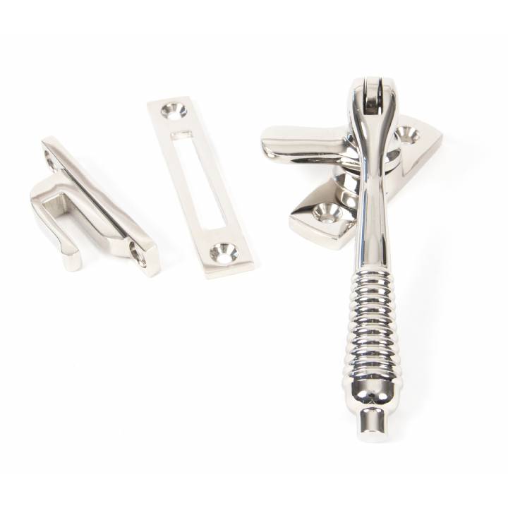 Polished Nickel Reeded Fastener - Locking