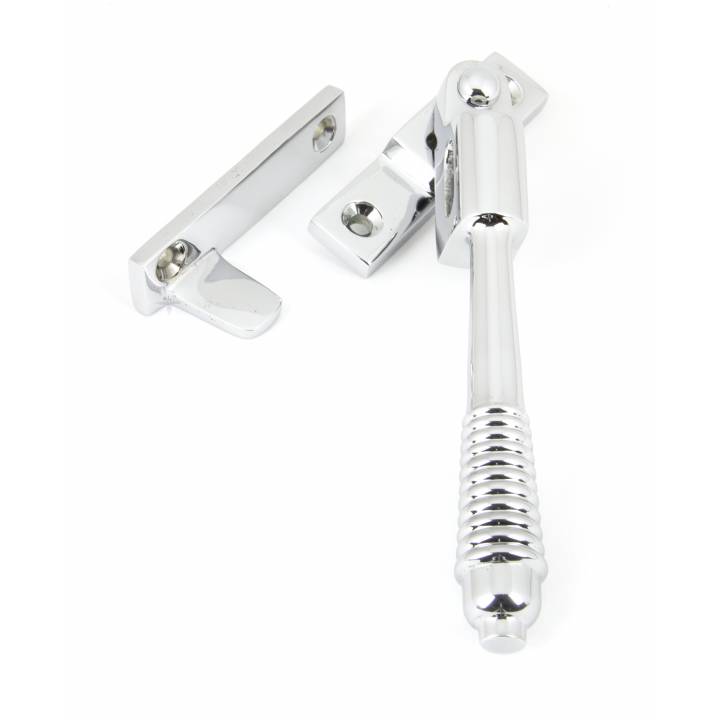 Polished Chrome Night Vent Reeded Fastener - Locking