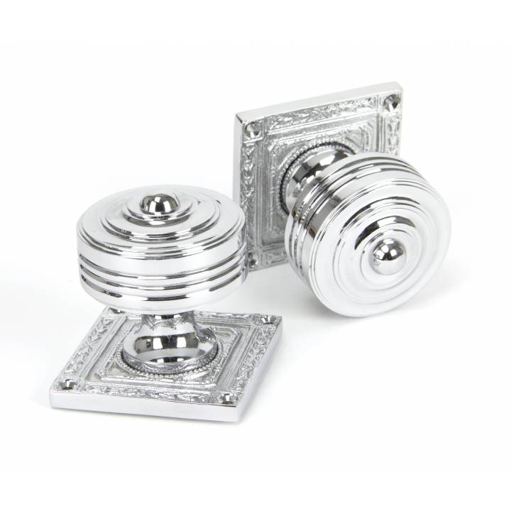 Polished Chrome Tewkesbury Square Mortice Knob Set