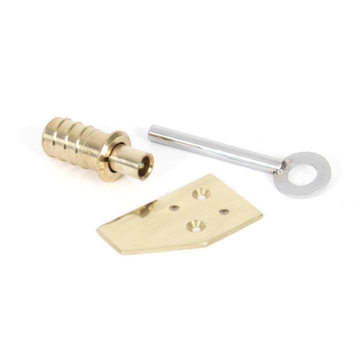 Polished Brass Key-Flush Sash Stop