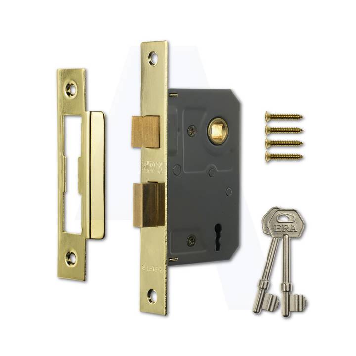 ERA 3 LEVER SASHLOCK 3 BRASS