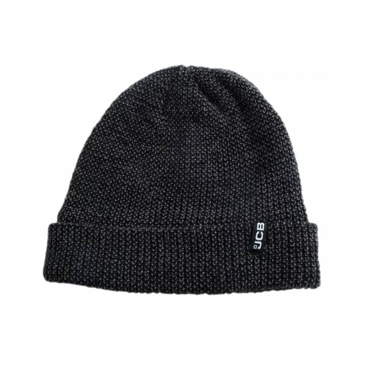 JCB Beanie Hat Microfleece Lined Black/Grey