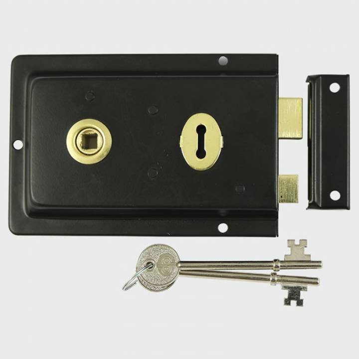 RIM SASH LOCK FLUTED BLACK