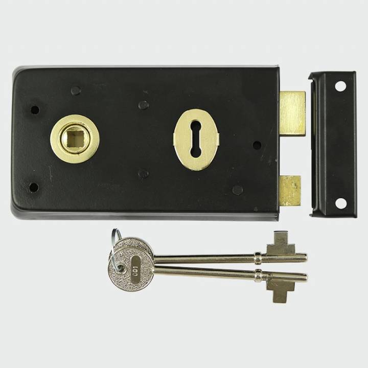 RIM SASH LOCK INWARD & OUTWARD KEEP BLACK